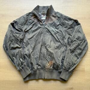 Vintage Triple 5 Soul Large Gray Full Zip Nylon Track Jacket Hip Hop Y2K - READ